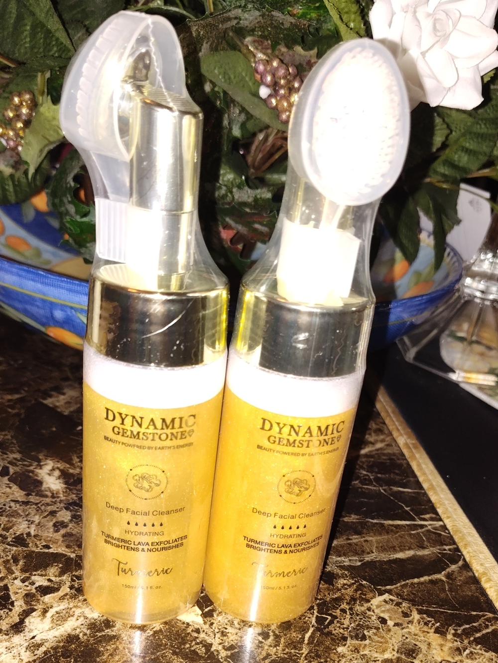Two Dynamic Gemstone Deep Facial Turmeric Lava Cleanser Brightens And Exfoliates